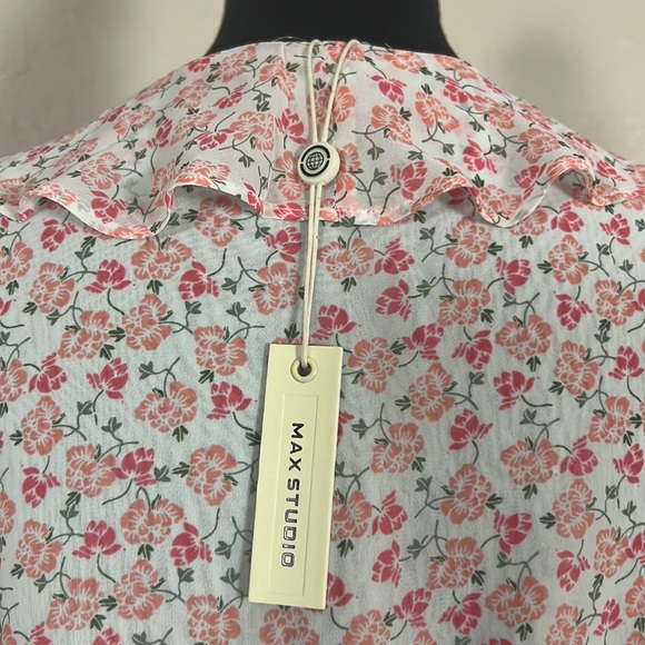 1749 NWT Max Studio Sleeveless Floral Blouse W/Tie Embellishment On Back. SzS - Picture 7 of 11